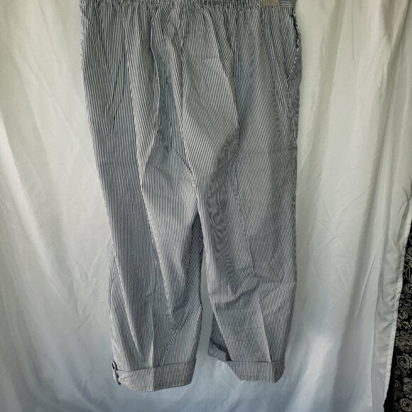 Alfred Dunner Women's Striped Straight Leg Pull-On Capris - 12 - Picture 2 of 3